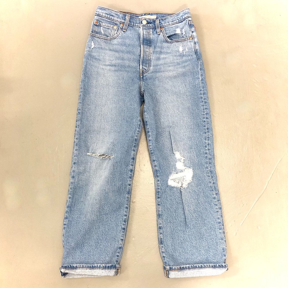 Levi's 501s Light Wash High Waist Ankle Jeans 27W x 26L